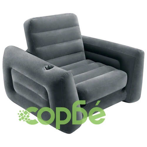 Intex Разтегателен фотьойл, 117x224x66 см, тъмносив ➤ топ цена ➤ sorbe.bg