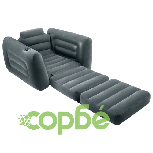 Intex Разтегателен фотьойл, 117x224x66 см, тъмносив ➤ топ цена ➤ sorbe.bg