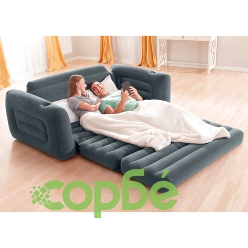 Intex Разтегателен фотьойл, 203x231x66 см, тъмносив ➤ топ цена ➤ sorbe.bg