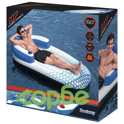 Bestway Hydro Force Надуваем шезлонг, 183x97 см, син ➤ топ цена ➤ sorbe.bg