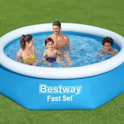 Bestway Fast Set Кръгъл надуваем басейн, 244x66 см, 57265