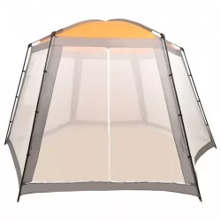 Палатка за басейн, текстил, 500x433x250 см, сива