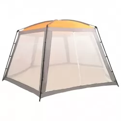 Палатка за басейн, текстил, 660x580x250 см, сива