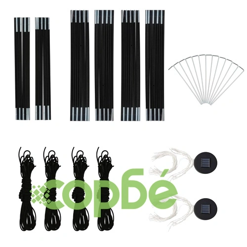 Парти шатра с LED и 4 стени, 3,6x3,6x2,3 м, камуфлаж ➤ топ цена ➤ sorbe.bg