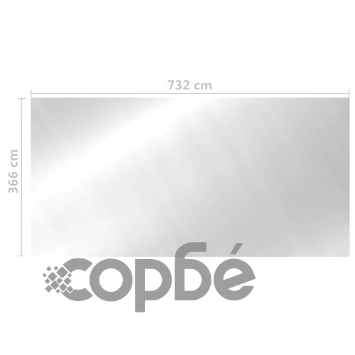 Покривало за басейн, сребристо, 732x366 см, PE ➤ топ цена ➤ sorbe.bg