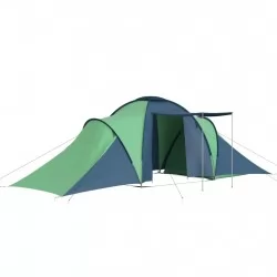 Къмпинг палатка за 6 души, синьо и зелено