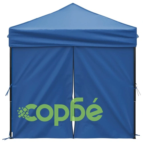 Сгъваема парти палатка със странични стени, синя, 2x2 м ➤ топ цена ➤ sorbe.bg