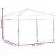 Сгъваема парти палатка със странични стени, бяла, 3x3 м