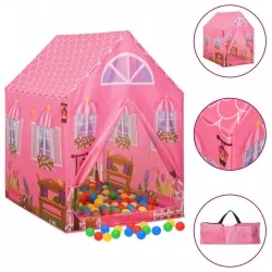 Детска палатка за игра, розова, 69x94x104 см