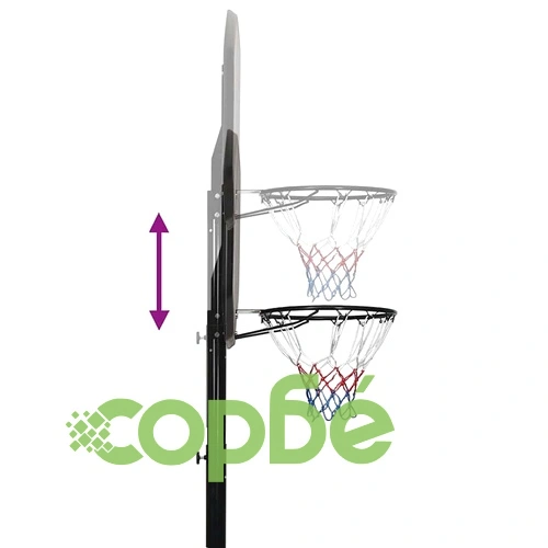 Баскетболна стойка черна 258-363 см полиетилен ➤ топ цена ➤ sorbe.bg