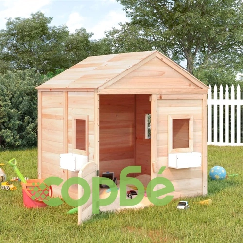 Къща за игра със заключваща се врата и саксии, чам масив ➤ топ цена ➤ sorbe.bg