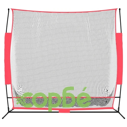 Преносима бейзболна мрежа черно/червено 215x107x216см полиестер ➤ топ цена ➤ sorbe.bg