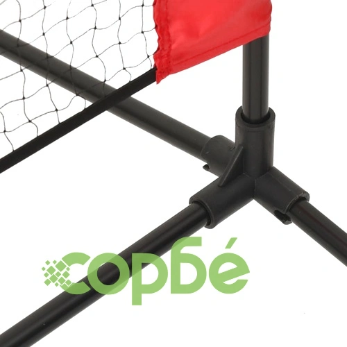 Мрежа за тенис, черно-червена, 300x100x87 см, полиестер ➤ топ цена ➤ sorbe.bg