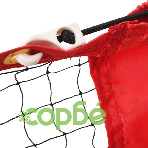 Мрежа за тенис, черно-червена, 300x100x87 см, полиестер ➤ топ цена ➤ sorbe.bg