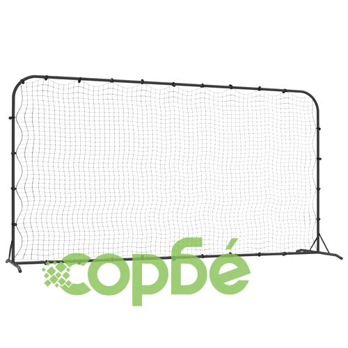 Футболна мрежа рикошет, черна, 366x90x183 см, HDPE ➤ топ цена ➤ sorbe.bg