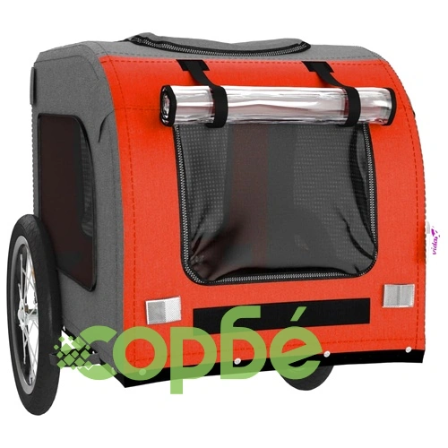 Ремарке за колело за любимци оранжев и сив Оксфорд плат желязо ➤ топ цена ➤ sorbe.bg