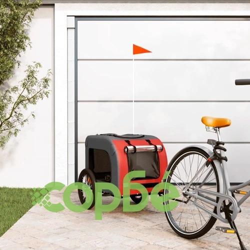 Ремарке за колело за любимци оранжев и сив Оксфорд плат желязо ➤ топ цена ➤ sorbe.bg