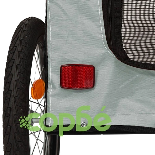 Ремарке за колело за любимци черен и сив Оксфорд плат и желязо ➤ топ цена ➤ sorbe.bg