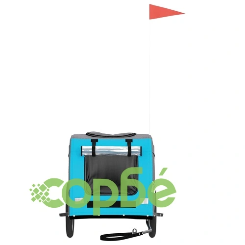 Ремарке за колело за любимци син и сив Оксфорд плат и желязо ➤ топ цена ➤ sorbe.bg