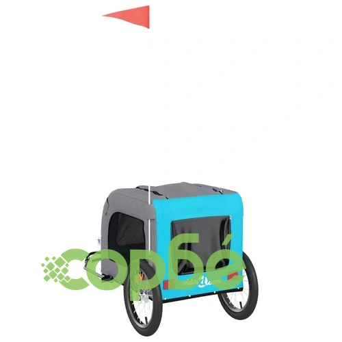 Ремарке за колело за любимци син и сив Оксфорд плат и желязо ➤ топ цена ➤ sorbe.bg