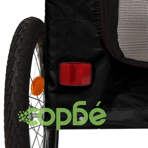 Ремарке за колело за любимци черно Оксфорд плат и желязо ➤ топ цена ➤ sorbe.bg