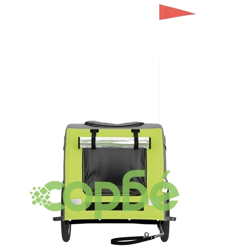 Ремарке за колело за любимци зелен и сив Оксфорд плат и желязо ➤ топ цена ➤ sorbe.bg