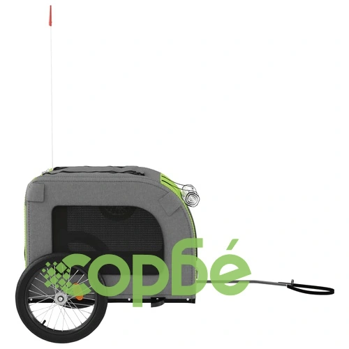 Ремарке за колело за любимци зелен и сив Оксфорд плат и желязо ➤ топ цена ➤ sorbe.bg