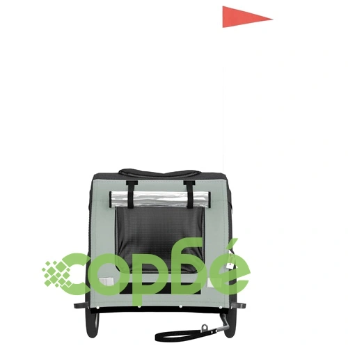 Ремарке за колело за любимци сив и черен Оксфорд плат и желязо ➤ топ цена ➤ sorbe.bg