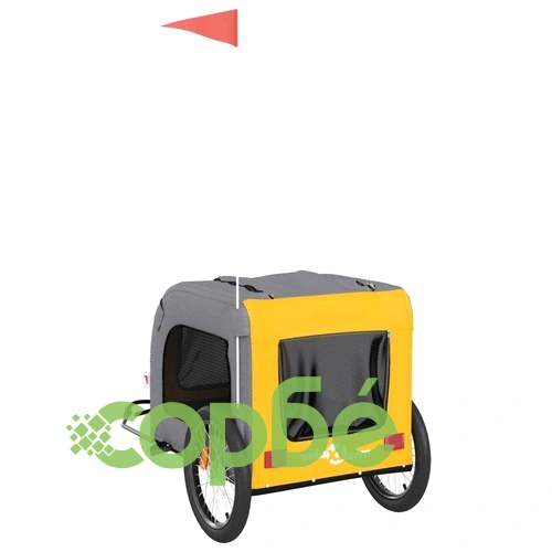 Ремарке за колело за любимци жълт и сив Оксфорд плат и желязо ➤ топ цена ➤ sorbe.bg