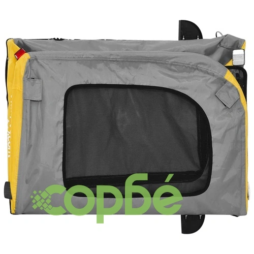 Ремарке за колело за любимци жълт и сив Оксфорд плат и желязо ➤ топ цена ➤ sorbe.bg