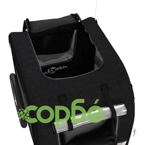 Ремарке за колело за любимци черно Оксфорд плат и желязо ➤ топ цена ➤ sorbe.bg