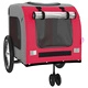 Ремарке за колело за любимци червен и сив Оксфорд плат и желязо