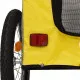 Ремарке за велосипед за кучета жълт и сив Оксфорд плат и желязо