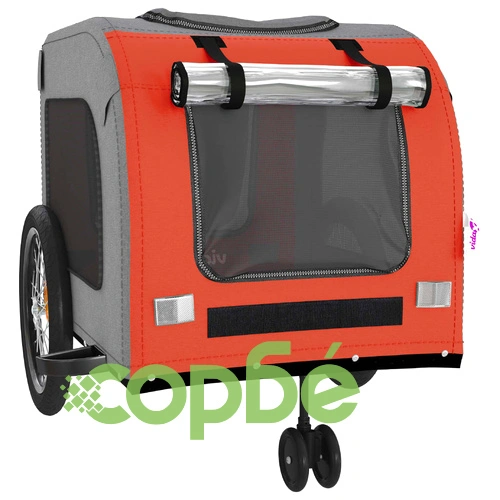 Ремарке за колело за любимци оранжев и сив Оксфорд плат желязо ➤ топ цена ➤ sorbe.bg