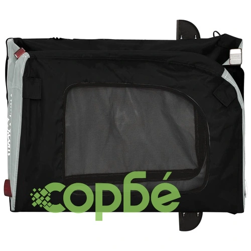 Ремарке за колело за любимци черен и сив Оксфорд плат и желязо ➤ топ цена ➤ sorbe.bg