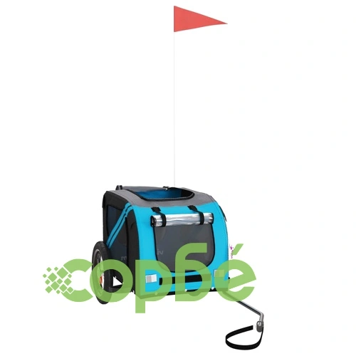 Ремарке за колело за любимци син и сив Оксфорд плат и желязо ➤ топ цена ➤ sorbe.bg