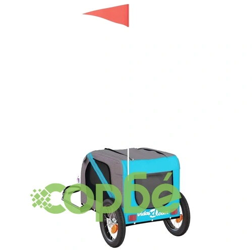 Ремарке за колело за любимци син и сив Оксфорд плат и желязо ➤ топ цена ➤ sorbe.bg