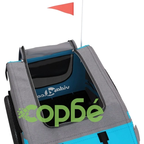 Ремарке за колело за любимци син и сив Оксфорд плат и желязо ➤ топ цена ➤ sorbe.bg