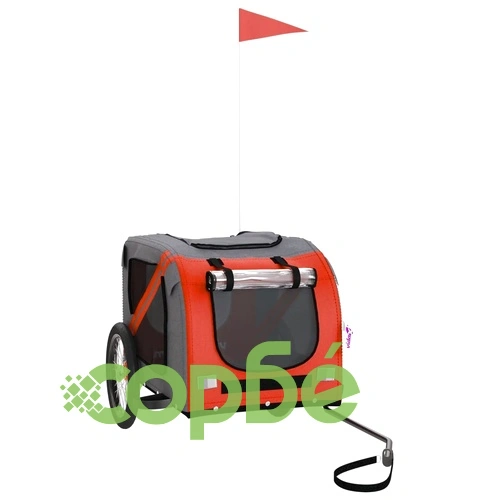 Ремарке за колело за любимци оранжев черен Оксфорд плат желязо ➤ топ цена ➤ sorbe.bg