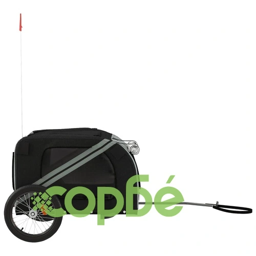 Ремарке за колело за любимци черен и сив Оксфорд плат и желязо ➤ топ цена ➤ sorbe.bg