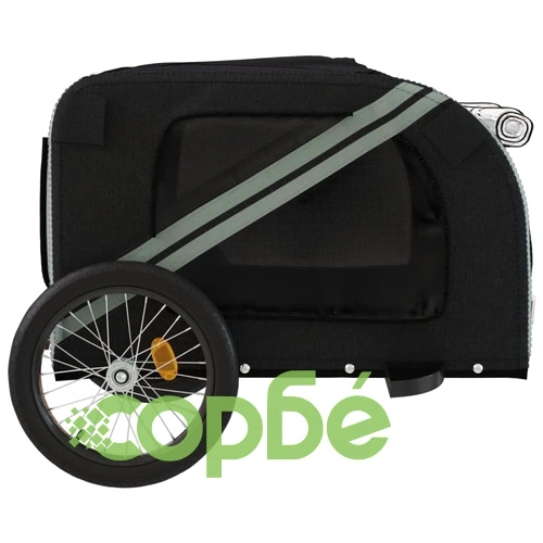 Ремарке за колело за любимци черен и сив Оксфорд плат и желязо ➤ топ цена ➤ sorbe.bg
