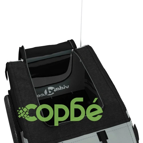 Ремарке за колело за любимци черен и сив Оксфорд плат и желязо ➤ топ цена ➤ sorbe.bg