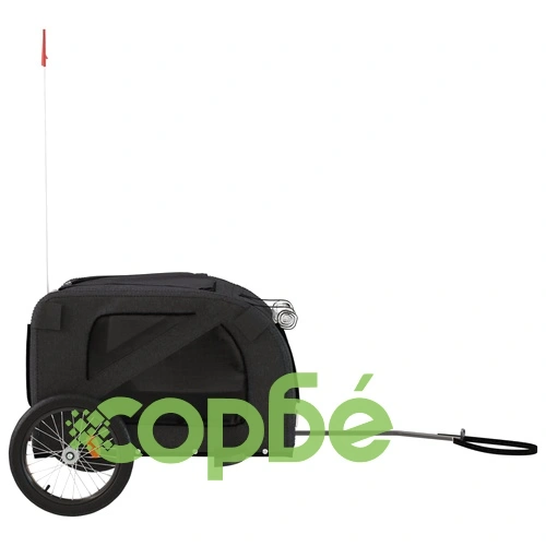 Ремарке за колело за любимци черно Оксфорд плат и желязо ➤ топ цена ➤ sorbe.bg