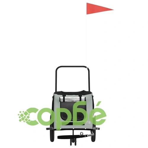 Ремарке за колело за любимци сив и черен Оксфорд плат и желязо ➤ топ цена ➤ sorbe.bg