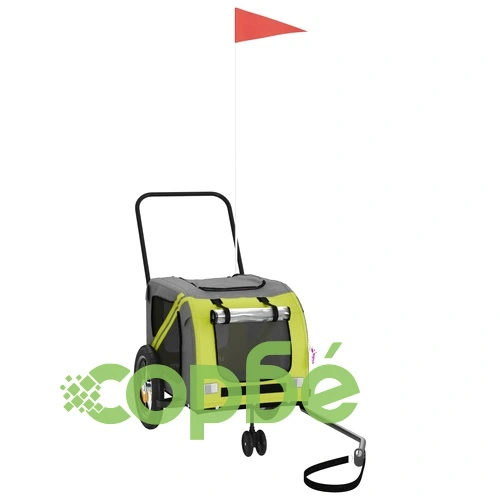 Ремарке за колело за любимци зелено черно Оксфорд плат и желязо ➤ топ цена ➤ sorbe.bg