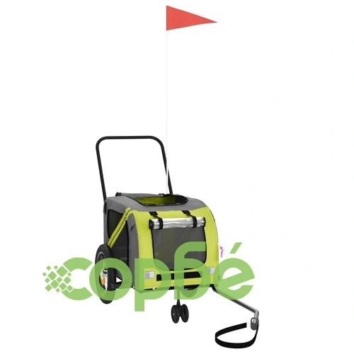 Ремарке за колело за любимци зелено черно Оксфорд плат и желязо ➤ топ цена ➤ sorbe.bg