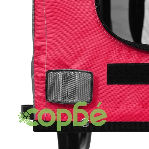 Ремарке за колело за любимци червен и сив Оксфорд плат и желязо ➤ топ цена ➤ sorbe.bg