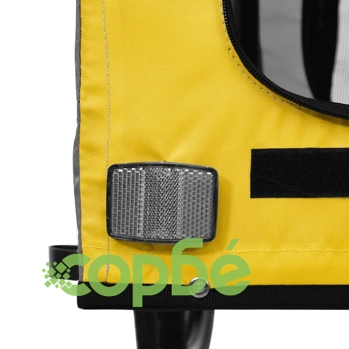 Ремарке за колело за любимци жълт и сив Оксфорд плат и желязо ➤ топ цена ➤ sorbe.bg