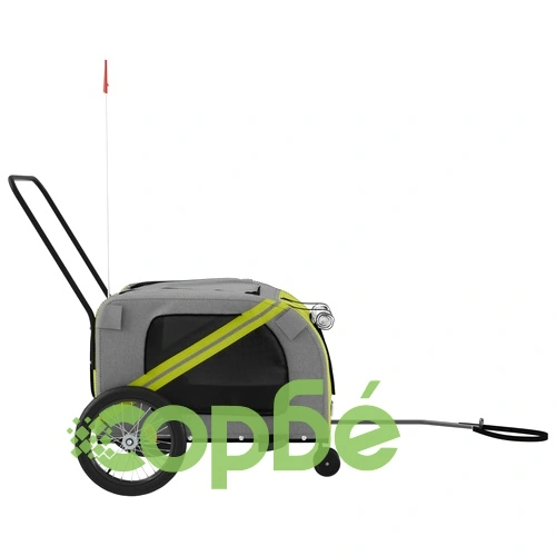 Ремарке за колело за любимци зелен и сив Оксфорд плат и желязо ➤ топ цена ➤ sorbe.bg