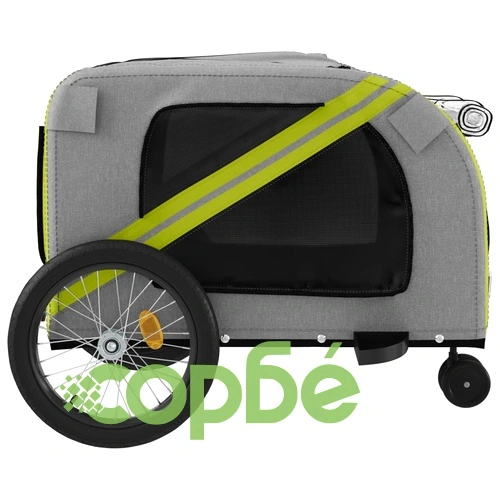 Ремарке за колело за любимци зелен и сив Оксфорд плат и желязо ➤ топ цена ➤ sorbe.bg